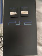 PlayStation 2, Spelcomputers en Games, Ophalen, Zo goed als nieuw, Zwart, Met 2 controllers