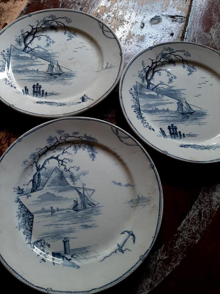 8 borden Petrus Regout MARINES, Antiek en Kunst, Antiek | Servies los, Ophalen of Verzenden