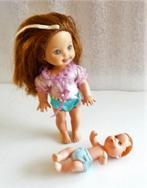 BARBIE KIND KELLY 2 94 MET BABY 2 KRISSY 1990 MET BLUE LUIER, Verzenden, Zo goed als nieuw, Barbie