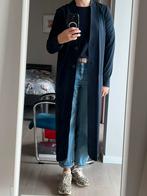 Japan TKY lange jas / blazer in black blue travelstof, mt S, Kleding | Dames, Jasjes, Kostuums en Pakken, Ophalen of Verzenden