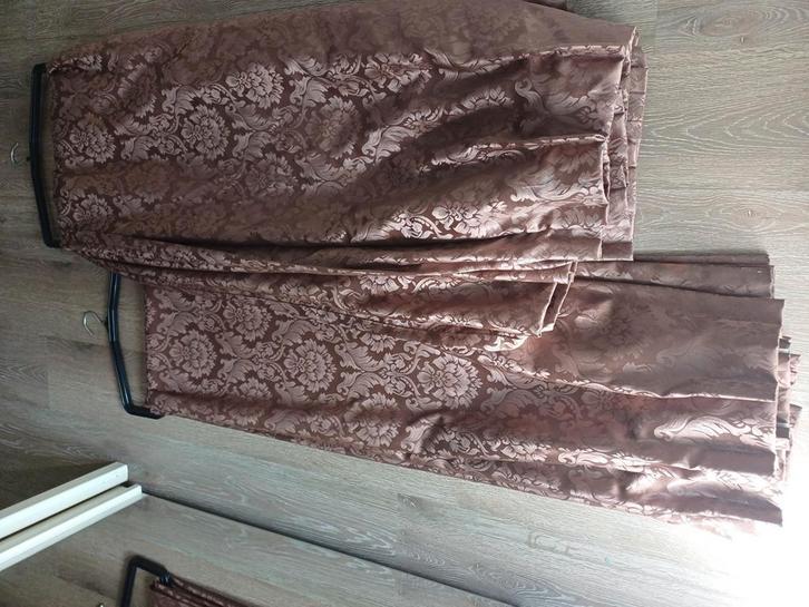 Gordijnen 2 delen kleur bruin met print, Huis en Inrichting, Stoffering | Behang, Ophalen of Verzenden
