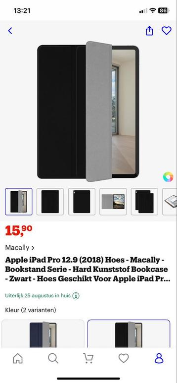 iPad Pro 12.9 (2018) Macally Bookstand Hoes - Zwart beschikbaar voor biedingen