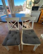 Ingolf eetkamerstoelen Ikea , 4 stuks. Incl grijs zitkussen, Ophalen, Gebruikt, Eenpersoons, Minder dan 75 cm