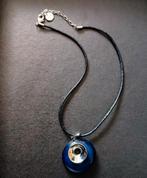 A zone blauw/zilver cirkel ketting, Ophalen of Verzenden, Nieuw, Blauw, Zilver