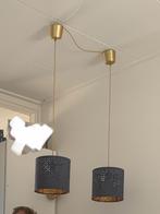 2x Hanglamp Nymo Ikea Blauw/Goud met koort, Ophalen, Zo goed als nieuw, Stof, 50 tot 75 cm