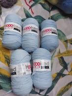 5 bollen garen hoooked ribbon licht blauw, Hobby en Vrije tijd, Ophalen of Verzenden, Nieuw, Breien of Haken, Wol of Garen