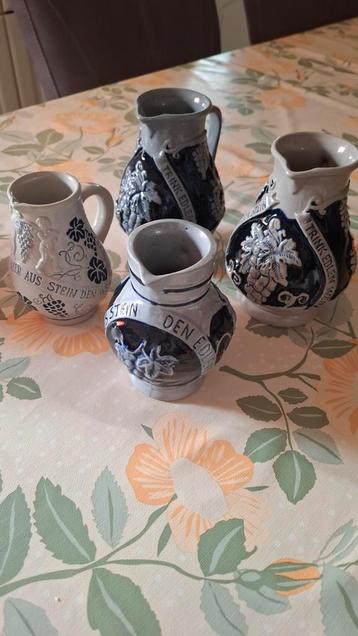 Duitse wijnkaraffen - 4 stuks beschikbaar voor biedingen