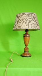 Vintage Wooden Table Lamp | Patterned Wooden Base | Classic, Gebruikt, 50 tot 75 cm, Verzenden, Hout
