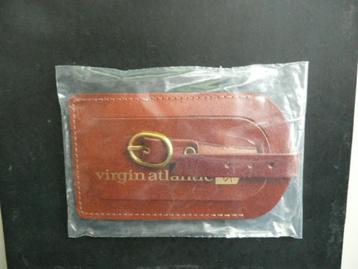 Virgin Atlantic jaren '80 leren kofferlabel nieuw beschikbaar voor biedingen