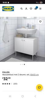 IKEA Fullen Wastafelkast Wit 60x55cm, Huis en Inrichting, Badkamer | Badkamermeubels, Ophalen, 50 tot 100 cm, Zo goed als nieuw