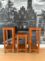 3 Plantentafeltjes - eiken hout, Ophalen, Gebruikt, Vierkant, Minder dan 50 cm