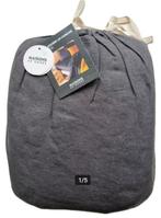 100% linnen hoeslaken 160x200 Carbone, Huis en Inrichting, Slaapkamer | Beddengoed, Hoeslaken of Sloop, Ophalen of Verzenden, Grijs