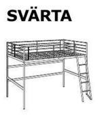 Hoogslaper tweepersoons 140x200 SVÄRTA IKEA, Huis en Inrichting, Slaapkamer | Stapelbedden en Hoogslapers, Ophalen, Gebruikt, Hoogslaper