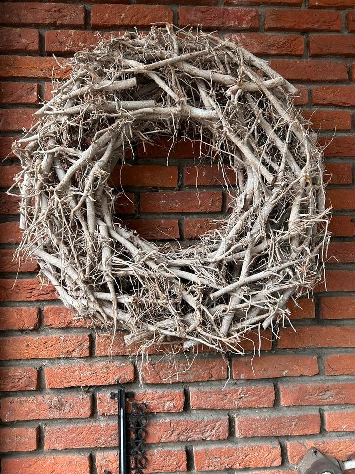 Decoratieve takkenkrans 2 stukken, Huis en Inrichting, Woonaccessoires | Wanddecoraties, Zo goed als nieuw, Ophalen