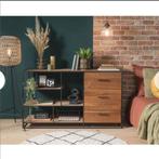 Xenos kast Charlie 129x40x75cm, 100 tot 150 cm, Industriele uitstraling, Zo goed als nieuw, 3 of 4 laden