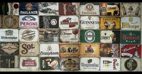 Metalen wandbord Bier 20x30 cm (3 voor 21€) Aanbieding!, Verzamelen, Merken en Reclamevoorwerpen, Zo goed als nieuw, Reclamebord
