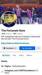 4 kaarten Fortunate Sons: CCR tribute band, Tickets en Kaartjes, Drie personen of meer, Oktober