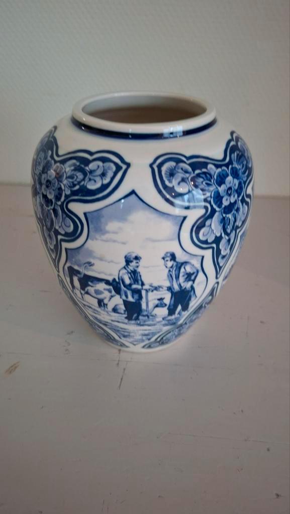 Delfts blauwe pot Regina CHV 75 1911-1986, Antiek en Kunst, Antiek | Vazen, Ophalen of Verzenden