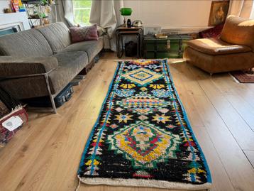 Handgeknoopt Boucherouite loper funky – 277  88 cm beschikbaar voor biedingen