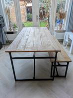 Eettafel Loods 5 met eetbank, Ophalen, 50 tot 100 cm, Zo goed als nieuw, Vijf personen of meer
