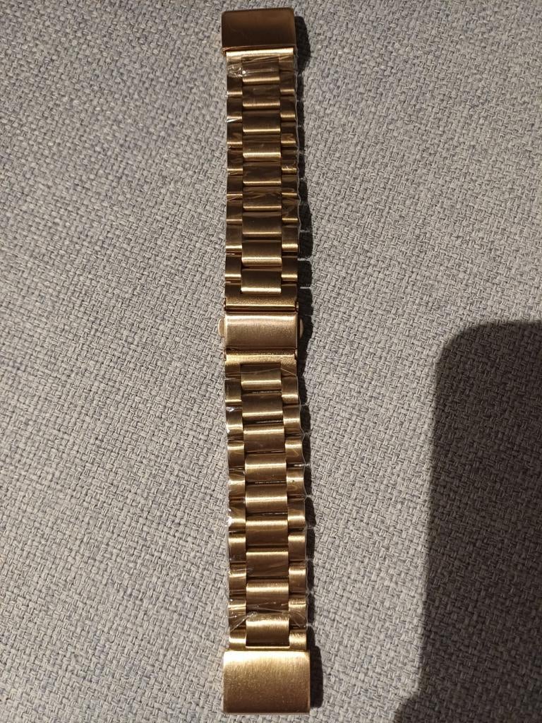 Rosegouden stalen horlogeband 22mm voor Garmin, Overige merken, Staal, Staal, Polshorloge