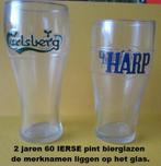 Carlsberg & Harp, 2 Ierse pint glazen uit de jaren 60, Ophalen of Verzenden, Zo goed als nieuw, Overige merken