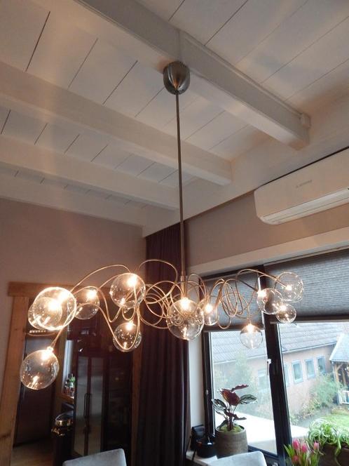 Moderne Design (hang)-lamp - met 14 bollen - dimbaar, Huis en Inrichting, Lampen | Hanglampen, Zo goed als nieuw, 75 cm of meer