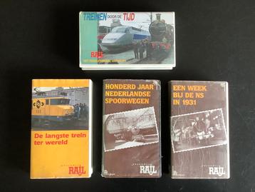 4 unieke videobanden over treinen en de NS VHS banden beschikbaar voor biedingen