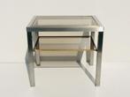 Belgochrom stijl bijzettafel * Vintage 70s  * side table, Ophalen of Verzenden, 25 tot 50 cm, Rechthoekig, Vintage