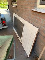 Hardhouten deur links draaiend, Gebruikt, 80 tot 100 cm, Ophalen of Verzenden, Buitendeur
