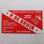 Oude sticker.  Varkens Mesterij P. DE BRUIN. Hilversum., Ophalen of Verzenden, Zo goed als nieuw