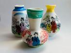 Vintage Japanse Miniatuur Vaasjes - Set van 3 - Porselein, Gebruikt, Overige kleuren, Aardewerk of Porselein, Ophalen of Verzenden