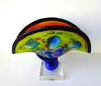 Glazen schelp geel groen rood blauw millefiori Murano 4162-g, Antiek en Kunst, Antiek | Glas en Kristal, Ophalen of Verzenden