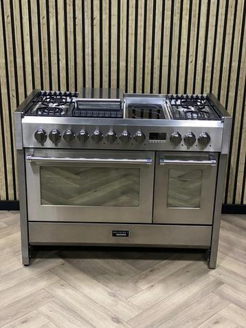 Luxe Fornuis Solitaire 120cm gas/keramisch + Dubbele oven! beschikbaar voor biedingen
