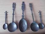 set van 5 oude / antieke tinnen lepels, Ophalen of Verzenden