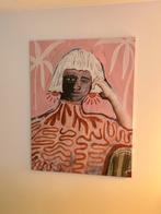 Kunstwerk - Portret op doek 100x130cm op canvas, Antiek en Kunst, Kunst | Schilderijen | Klassiek, Ophalen of Verzenden