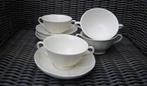 Wedgwood Queens Plain puntgave soepkop en schotels, Ophalen of Verzenden, Zo goed als nieuw, Aardewerk, Wedgwood