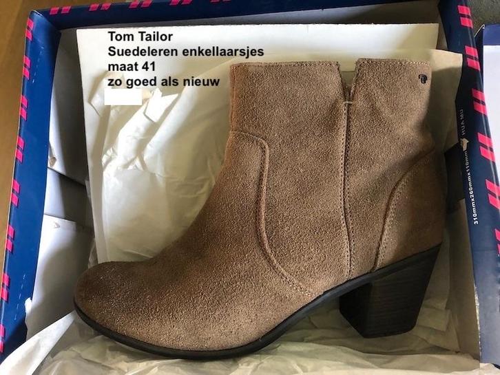 Prachtige, echt suede laarsjes van Tom Tailor maat 41, Kleding | Dames, Schoenen, Zo goed als nieuw, Lage of Enkellaarzen, Beige
