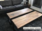 Oud eiken salontafels op maat van staal en wagonplanken, Huis en Inrichting, Ophalen, Nieuw, Eikenhout, Oud eiken, wagonplanken, wagondelen, barnwood, staal, maatwerk