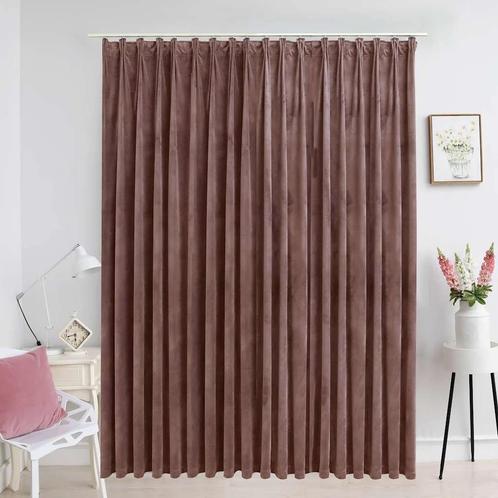 Gordijn verduisterend met haken 290x245 cm fluweel roze, Huis en Inrichting, Stoffering | Gordijnen en Lamellen, Nieuw, 200 cm of meer