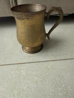 Antieke Bronzen Beker met Gravures, Antiek en Kunst, Ophalen of Verzenden, Brons