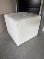 Poef WIT LEER Montel Piet Boon, Ophalen of Verzenden, Rechthoekig, Leer, Minder dan 50 cm