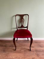 Antieke houten stoel rood fluweel, Ophalen
