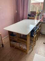 Eettafel met stoelen, Ophalen, Kunststof, Gebruikt, 100 tot 150 cm