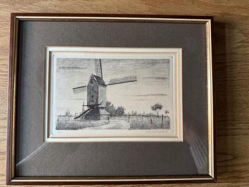 Ets - Molen -  Jan Rombouts Nijmegen, Antiek en Kunst, Kunst | Etsen en Gravures, Ophalen of Verzenden