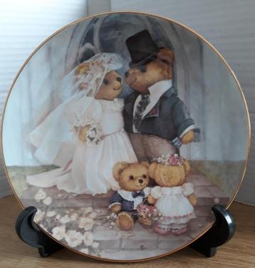 Franklin Mint Wandbord Huwelijk Married Teddy Bear Picknick beschikbaar voor biedingen