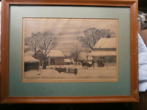 Curier en Ives, mooie IngellijstLitho Home for a Hollydays, Antiek en Kunst, Kunst | Niet-Westerse kunst, Ophalen