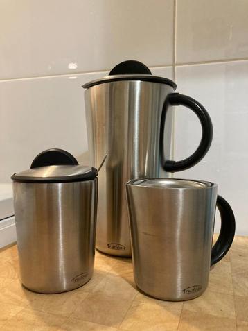 rvs suiker en melk stel en koffie kan beschikbaar voor biedingen
