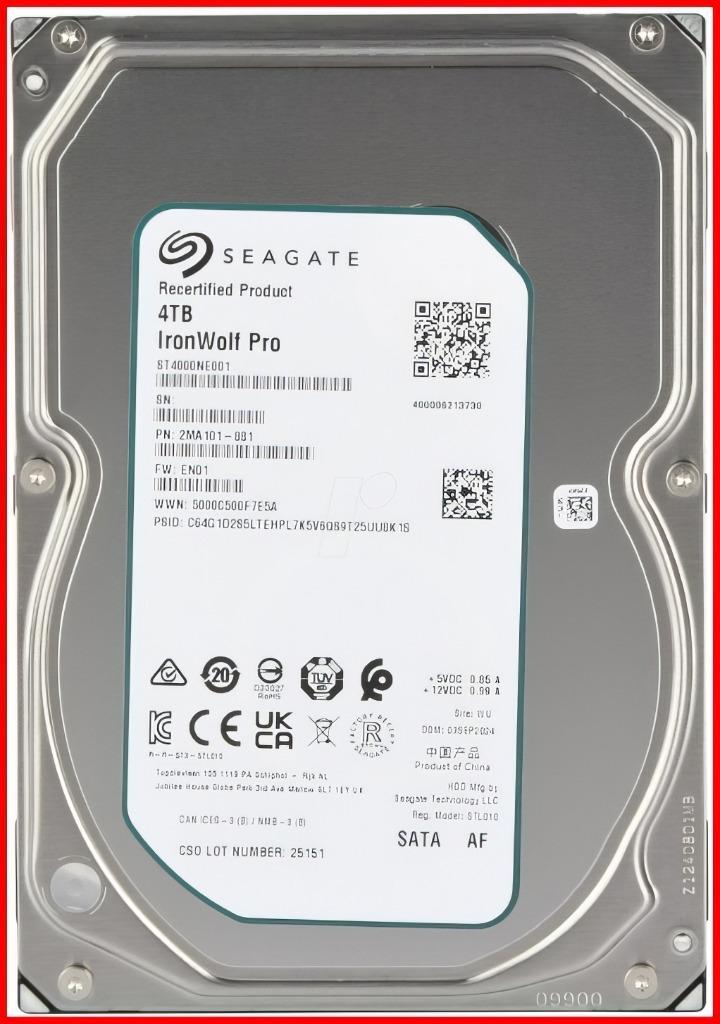 Seagate Iron Wolf 4 TB ( 4000 GB ) Harddisk, Computers en Software, Harde schijven, Zo goed als nieuw, Desktop, Intern, HDD, SATA