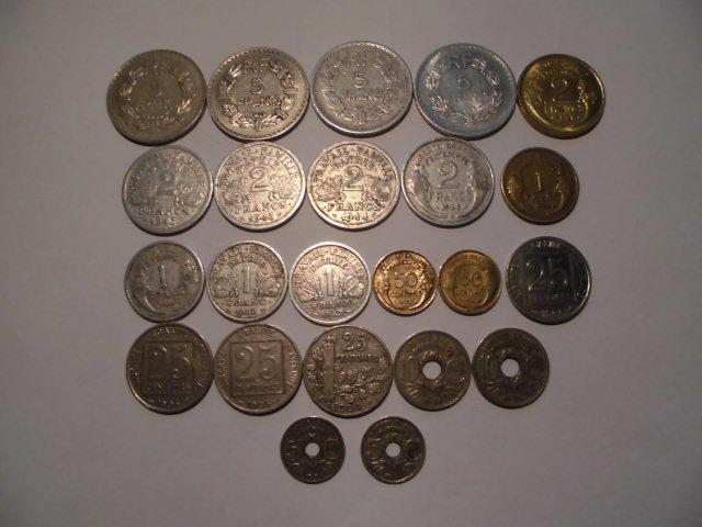 23 oude munten Frankrijk 5,2,1 frank,50,25,10,5 ct 1903/1948, Postzegels en Munten, Munten en Bankbiljetten | Verzamelingen, Munten
